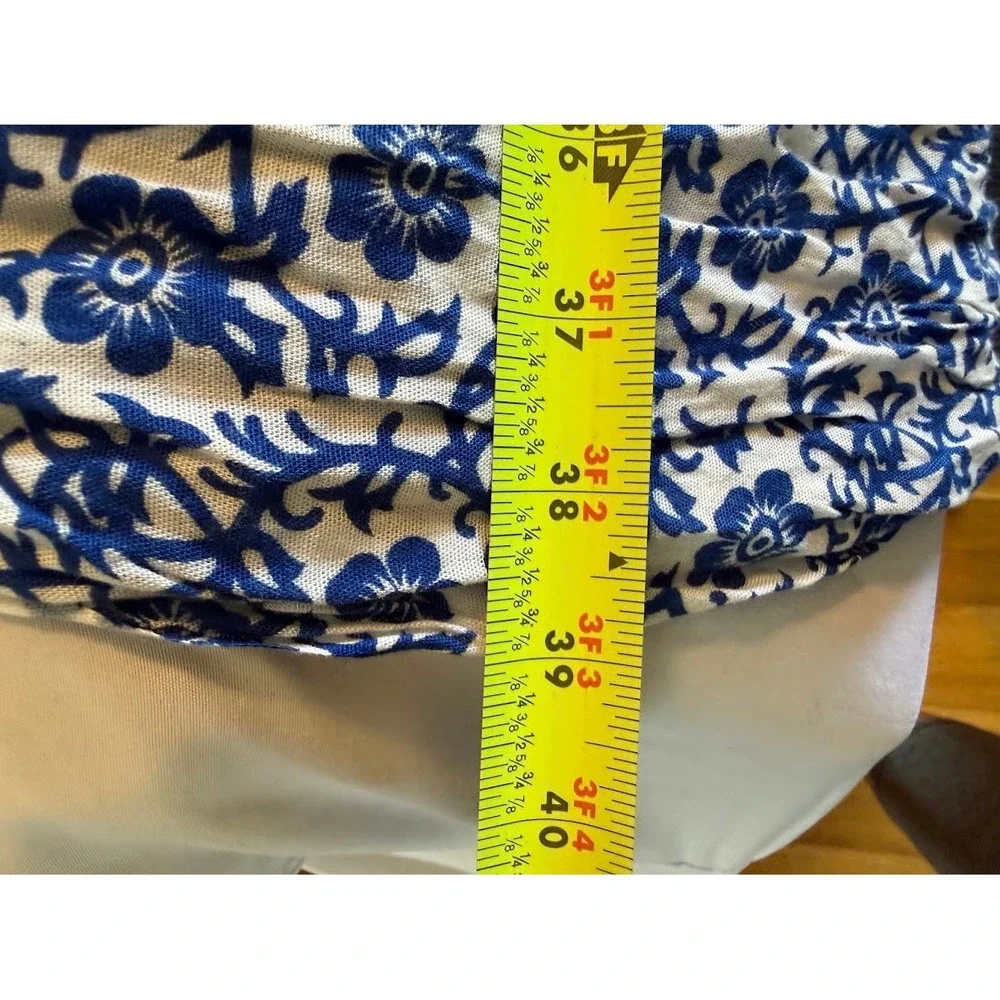 Blue White Mandala Elephant Print Sarong Wrap Beach Cover Up Fringe Tassel Shawl